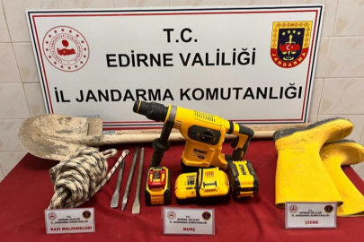 Edirne Enez'de kaçak kazı yapan şahıs yakalandı!