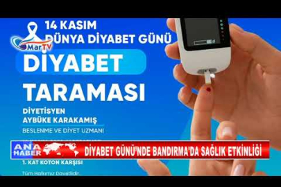 DİYABET GÜNÜ’NDE BANDIRMA'DA SAĞLIK ETKİNLİĞİ